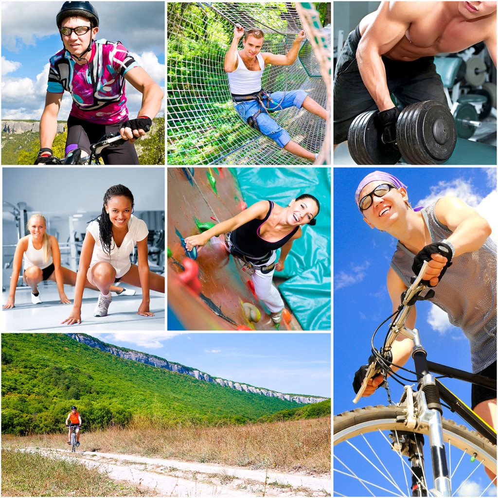 Sports  lifestyle concept. Active happy people outdoor